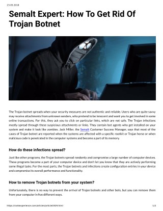 Semalt Expert How To Get Rid Of Trojan Botnet