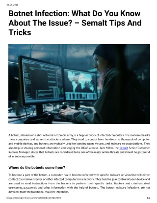 Botnet Infection What Do You Know About The Issue Semalt Tips And Tricks