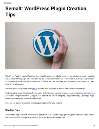 Semalt WordPress Plugin Creation Tips