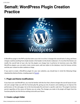 Semalt WordPress Plugin Creation Practice