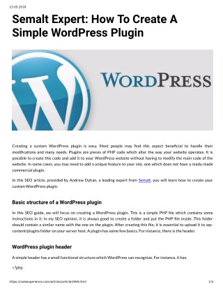 Semalt Expert How To Create A Simple WordPress Plugin