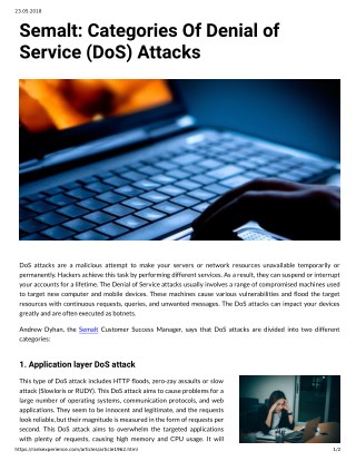 Semalt: Categories Of Denial of Service (DoS) Attacks