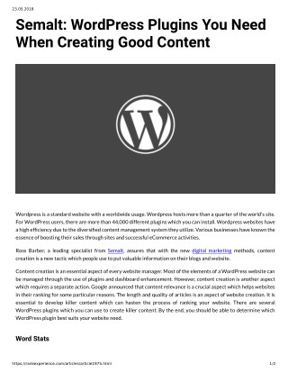 Semalt WordPress Plugins You Need When Creating Good Content