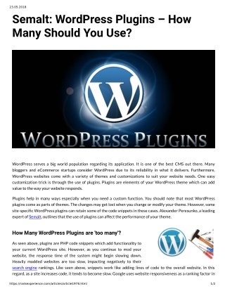 Semalt WordPress Plugins How Many Should You Use