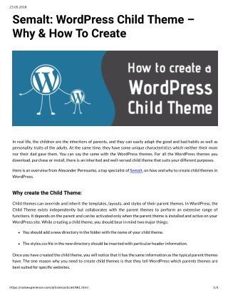 Semalt: WordPress Child Theme Why & How To Create