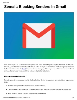 Semalt: Blocking Senders In Gmail