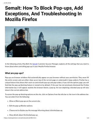 Semalt: How To Block Pop ups Add Exceptions And Troubleshooting In Mozilla Firefox