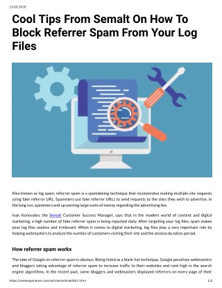 Cool Tips From Semalt On How To Block Referrer Spam From Your Log Files