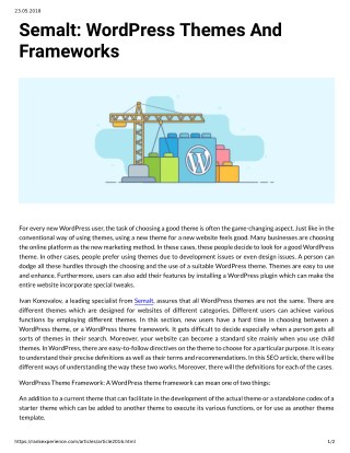 Semalt: WordPress Themes And Frameworks