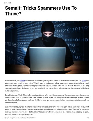 Semalt: Tricks Spammers Use To Thrive