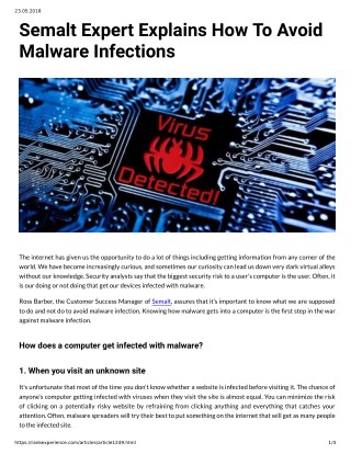 Semalt Expert Explains How To Avoid Malware Infections