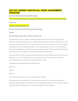 ACC 651 GRAND CANYON ALL WEEK ASSIGNMENT PACKAGE