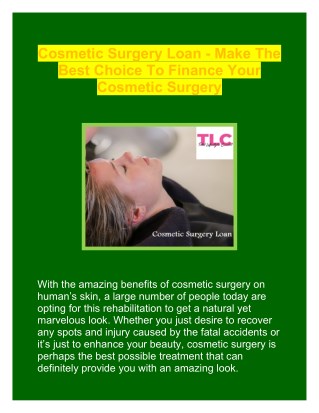 Is Cosmetic Surgery Loan Best Option to Finance your Cosmetic Surgery?