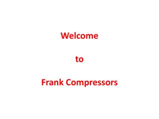 Dental air compressors - Frank Compressors