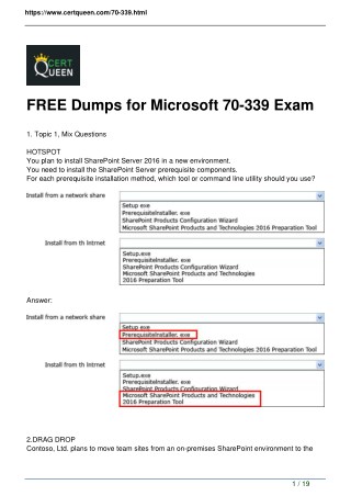 2018 CertQueen 70-339 Exam Dumps 70-339 Dumps pdf