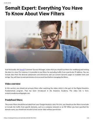 Semalt Expert: Everything You Have To Know About View Filters