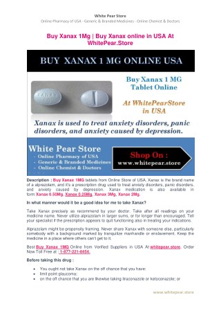 Buy Xanax 1mg