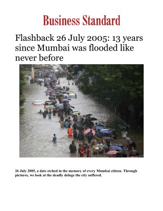 Mumbai flood highlights: Flashback of 26 July 2005, 13 years of Mumbai floodsÂ 