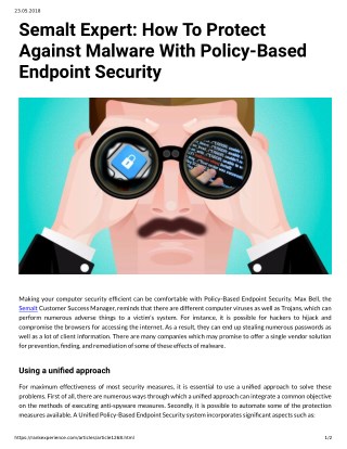 Semalt Expert: How To Protect Against Malware With Policy-Based Endpoint Security