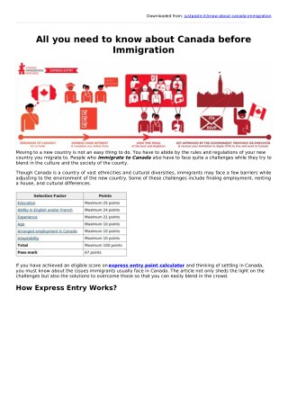 All you need to know about Canada before Immigration