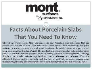 Porcelain Slabs Surfaces Facts