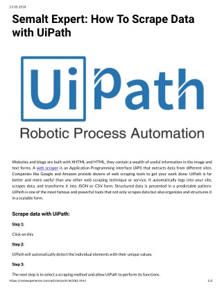 Semalt Expert: How To Scrape Data with UiPath