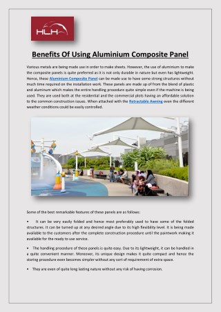 Aluminium composite panel bt hlhsingapore