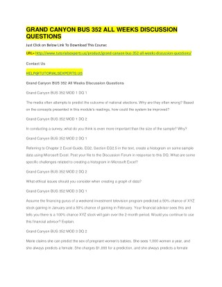 GRAND CANYON BUS 352 ALL WEEKS DISCUSSION QUESTIONS