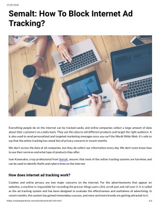 Semalt: How To Block Internet Ad Tracking?