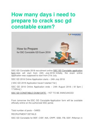 SSC GD Constable preparation tips