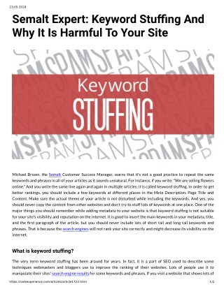 Semalt Expert: Keyword Stuffing And Why It Is Harmful To Your Site