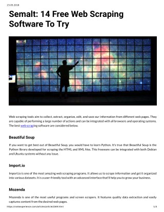 Semalt: 14 Free Web Scraping Software To Try