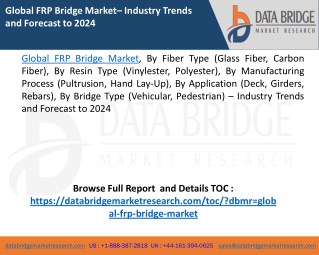 Global FRP Bridge Marketâ€“ Industry Trends and Forecast to 2024