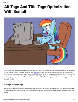 Alt Tags And Title Tags Optimization With Semalt