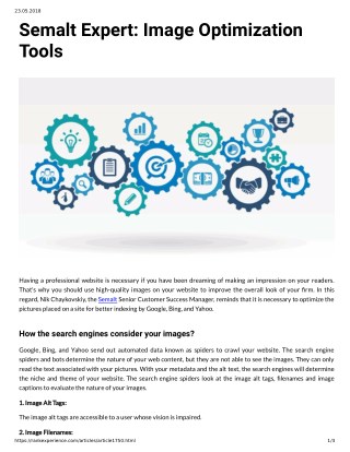 Semalt Expert: Image Optimization Tools