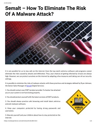 Semalt â€“ How To Eliminate The Risk Of A Malware Attack?