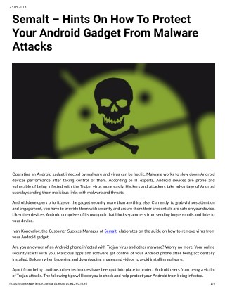 Semalt â€“ Hints On How To Protect Your Android Gadget From Malware Attacks