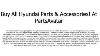 Looking For Hyundai Parts At Parts Avatar.ca!Â Shop Hyundai Santa fe accessories, Hyundai elantra parts & More