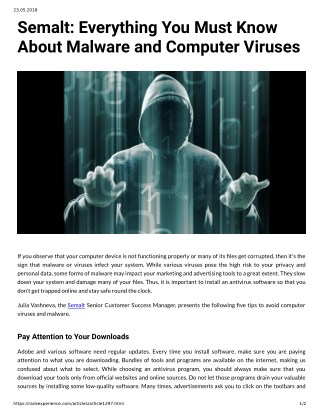 Semalt: Everything You Must Know About Malware and Computer Viruses