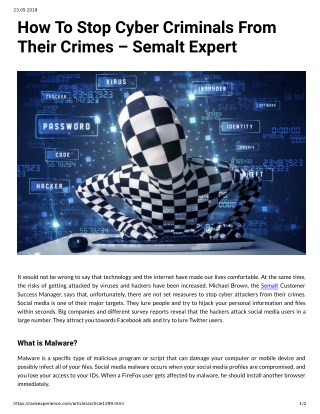 How To Stop Cyber Criminals From Their Crimes â€“ Semalt Expert