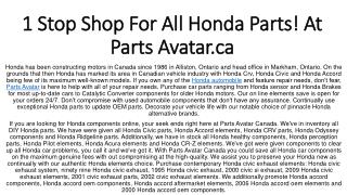 Choose From The Wide Range Of Honda Parts! Honda exhaust parts, Honda oem parts, aftermarket parts & More At PartsAvatar