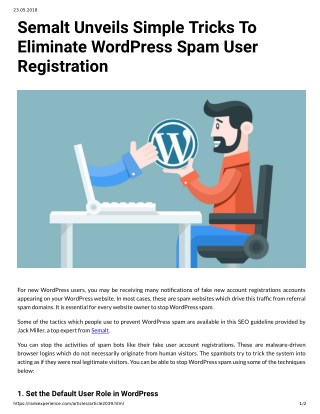 Semalt Unveils Simple Tricks To Eliminate WordPress Spam User Registration