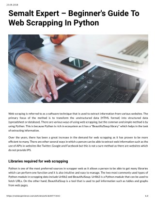 Semalt Expert Beginner's Guide To Web Scrapping In Python