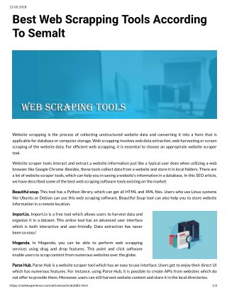 Best Web Scrapping Tools According To Semalt