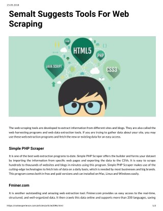 Semalt Suggests Tools For Web Scraping