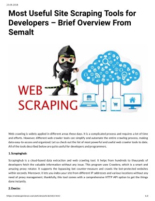 Most Useful Site Scraping Tools for Developers Brief Overview From Semalt