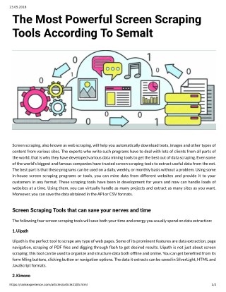 The Most Powerful Screen Scraping Tools According To Semalt