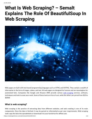 What Is Web Scraping Semalt Explains The Role Of BeautifulSoup In Web Scraping