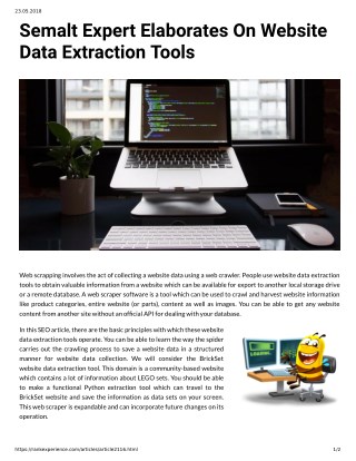 Semalt Expert Elaborates On Website Data Extraction Tools