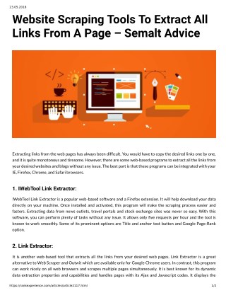 Website Scraping Tools To Extract All Links From A Page Semalt Advice